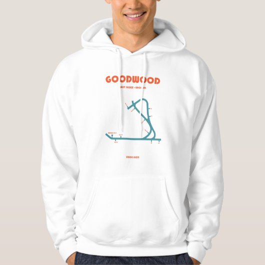 Retro Minimalist Goodwood Racecourse Line Art Prin Hoodie (Voorkant)