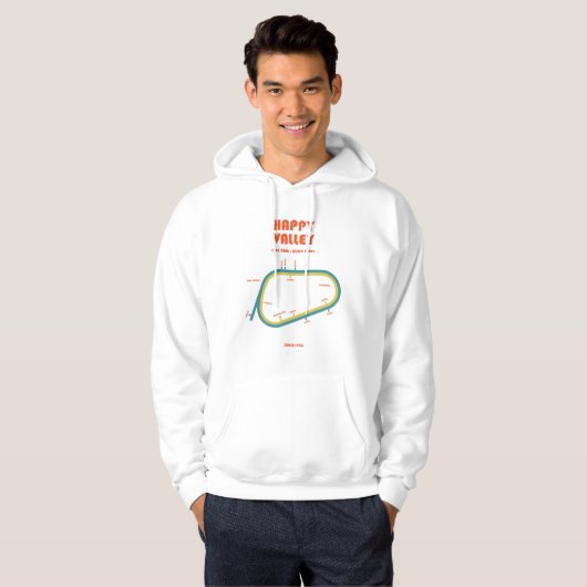 Retro Minimalist Happy Valley Racecourse Line Art  Hoodie (Voorkant volledig)