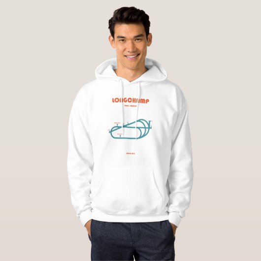 Retro Minimalist Longchamp Racecourse Line Art Pri Hoodie (Voorkant volledig)