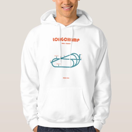 Retro Minimalist Longchamp Racecourse Line Art Pri Hoodie (Voorkant)