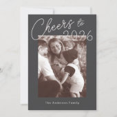 Retro Minimalist New Years Photo Feestdagenkaart (Voorkant)