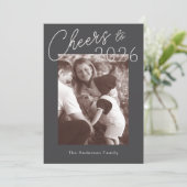 Retro Minimalist New Years Photo Feestdagenkaart (Staand voorkant)