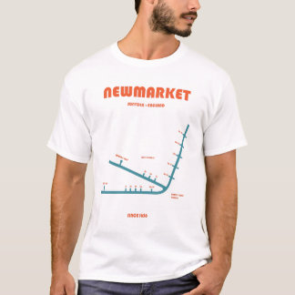 Retro Minimalist Newmarket Racecourse Line Art Pri T-shirt
