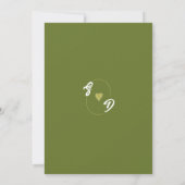 Retro Minimalist Olive green Arch Checker Wedding Save The Date (Achterkant)