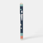 Retro Minimalist Planet with Rings iPhone 16 Hoesje (Linkerkant)