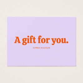 Retro Minimalist Purple Orange Certificate Visitekaartje