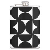 Retro Minimalist Style Black Geometric Bauhaus Heupfles (Voorkant)