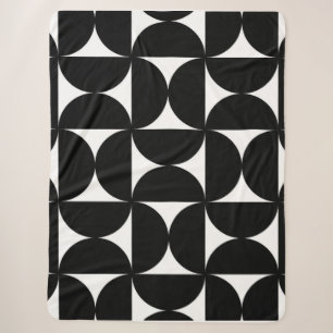 Retro Minimalist Style Black Geometric Bauhaus Sherpa Deken