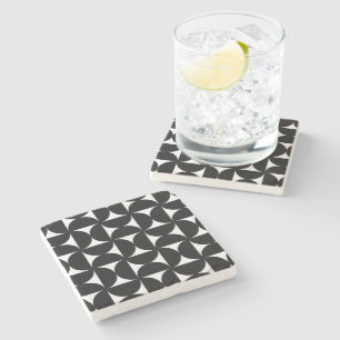 Retro Minimalist Style Black Geometric Bauhaus Stenen Onderzetter