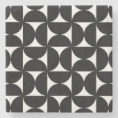 Retro Minimalist Style Black Geometric Bauhaus Stenen Onderzetter (Voorkant)