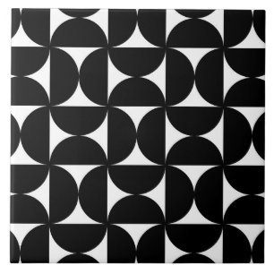 Retro Minimalist Style Black Geometric Bauhaus Tegeltje