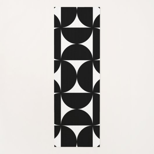 Retro Minimalist Style Black Geometric Bauhaus Yogamat (Voorkant)