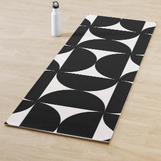 Retro Minimalist Style Black Geometric Bauhaus Yogamat