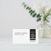 Retro Minimalist Vertical Black Private Enterprise Visitekaartje (Staand voorkant)