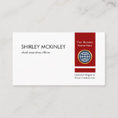 Retro Minimalist Vertical Red Private Enterprise Visitekaartje (Voorkant)