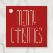 Retro minimalist vrolijk kerstrood bedankjes labels (Voorkant)