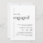 Retro Minimalist We're Engagement Party Kaart (Voorkant)