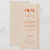 Retro Minimalistisch aangepast flat-menkkaart Menu (Voorkant / Achterkant)