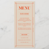 Retro Minimalistisch aangepast flat-menkkaart Menu (Voorkant)