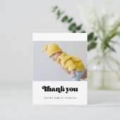 Retro minimalistisch Baby shower dank u Briefkaart (Staand voorkant)