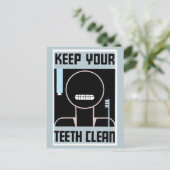 Retro minimalistisch en houd uw tanden schoon briefkaart (Staand voorkant)