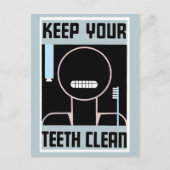 Retro minimalistisch en houd uw tanden schoon briefkaart (Voorkant)