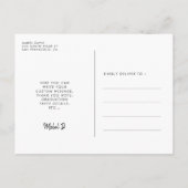 Retro minimalistisch Foto afstuderen bedankt Briefkaart (Achterkant)