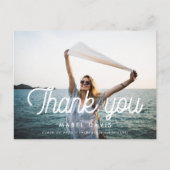 Retro minimalistisch Foto afstuderen bedankt Briefkaart (Voorkant)