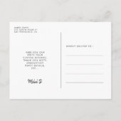 Retro minimalistisch foto-afstuderen briefkaart (Achterkant)