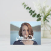 Retro minimalistisch foto-afstuderen briefkaart (Staand voorkant)