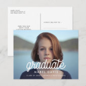 Retro minimalistisch foto-afstuderen briefkaart (Voorkant / Achterkant)