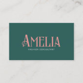 Retro Minimalistisch Groen Visitekaartje (Voorkant)