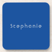 Retro  Minimalistisch Modern Blauw Bier Onderzetter (Voorkant)