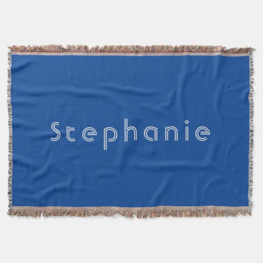 Retro  Minimalistisch Modern Blauw Deken (Voorkant)