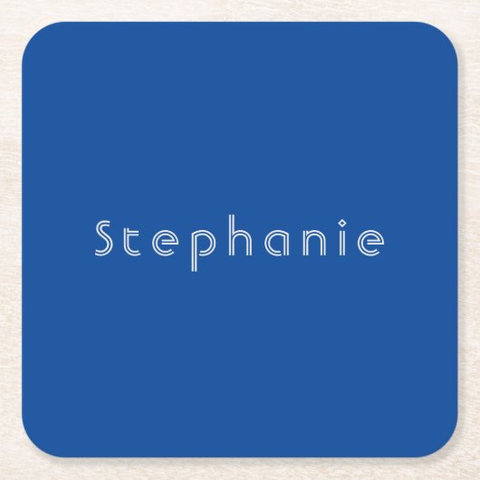 Retro  Minimalistisch Modern Blauw Kartonnen Onderzetters (Voorkant)