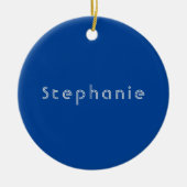 Retro Minimalistisch Modern Blauw Keramisch Ornament (Voorkant)