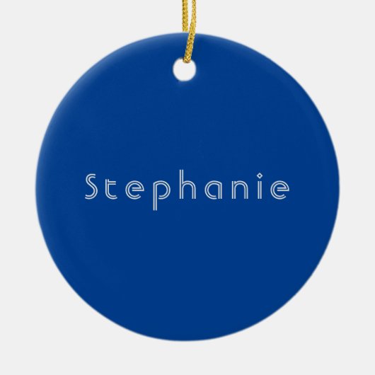 Retro  Minimalistisch Modern Blauw Keramisch Ornament (Voorkant)