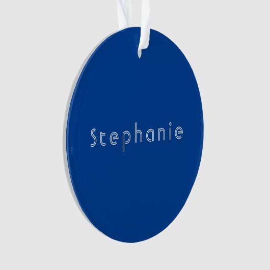 Retro Minimalistisch Modern Blauw Ornament (voorkant)