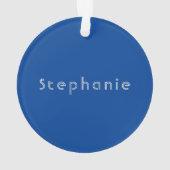 Retro Minimalistisch Modern Blauw Ornament (achterkant)