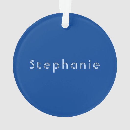 Retro  Minimalistisch Modern Blauw Ornament (achterkant)