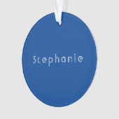 Retro Minimalistisch Modern Blauw Ornament (voorkant)
