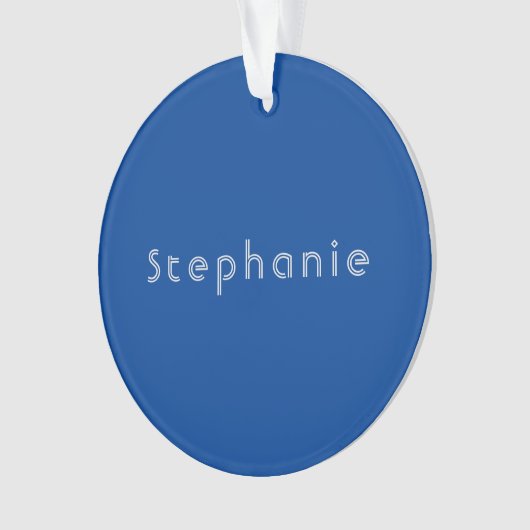 Retro  Minimalistisch Modern Blauw Ornament (voorkant)