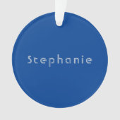 Retro  Minimalistisch Modern Blauw Ornament (voorkant)