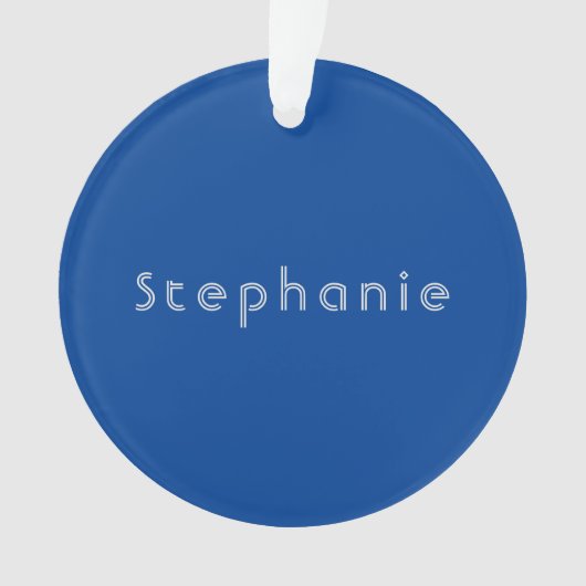 Retro Minimalistisch Modern Blauw Ornament (voorkant)