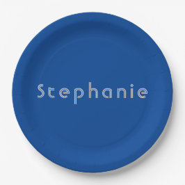 Retro  Minimalistisch Modern Blauw Papieren Bordje