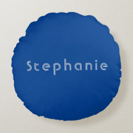 Retro  Minimalistisch Modern Blauw Rond Kussen