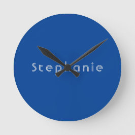 Retro  Minimalistisch Modern Blauw Ronde Klok