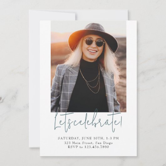 Retro Minimalistisch Modern Verticaal 5 Pics Afstu Kaart (Achterkant)