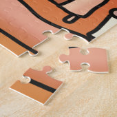 Retro minimalistisch Schattige ontspannen Beer | g Legpuzzel (Zijkant)