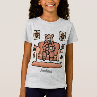 Retro minimalistisch Schattige ontspannen Beer | g T-shirt